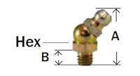 Metric Grease Fitting 45 Deg Ball Check Diagram 1